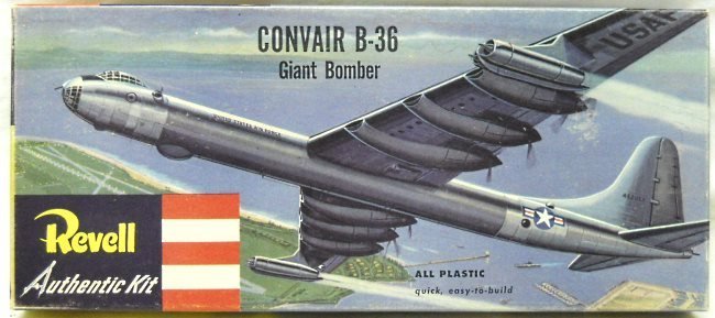 Revell 1/184 Convair B-36 Giant Bomber - (small box) Pre 'S' True Second Issue, H205-98 plastic model kit